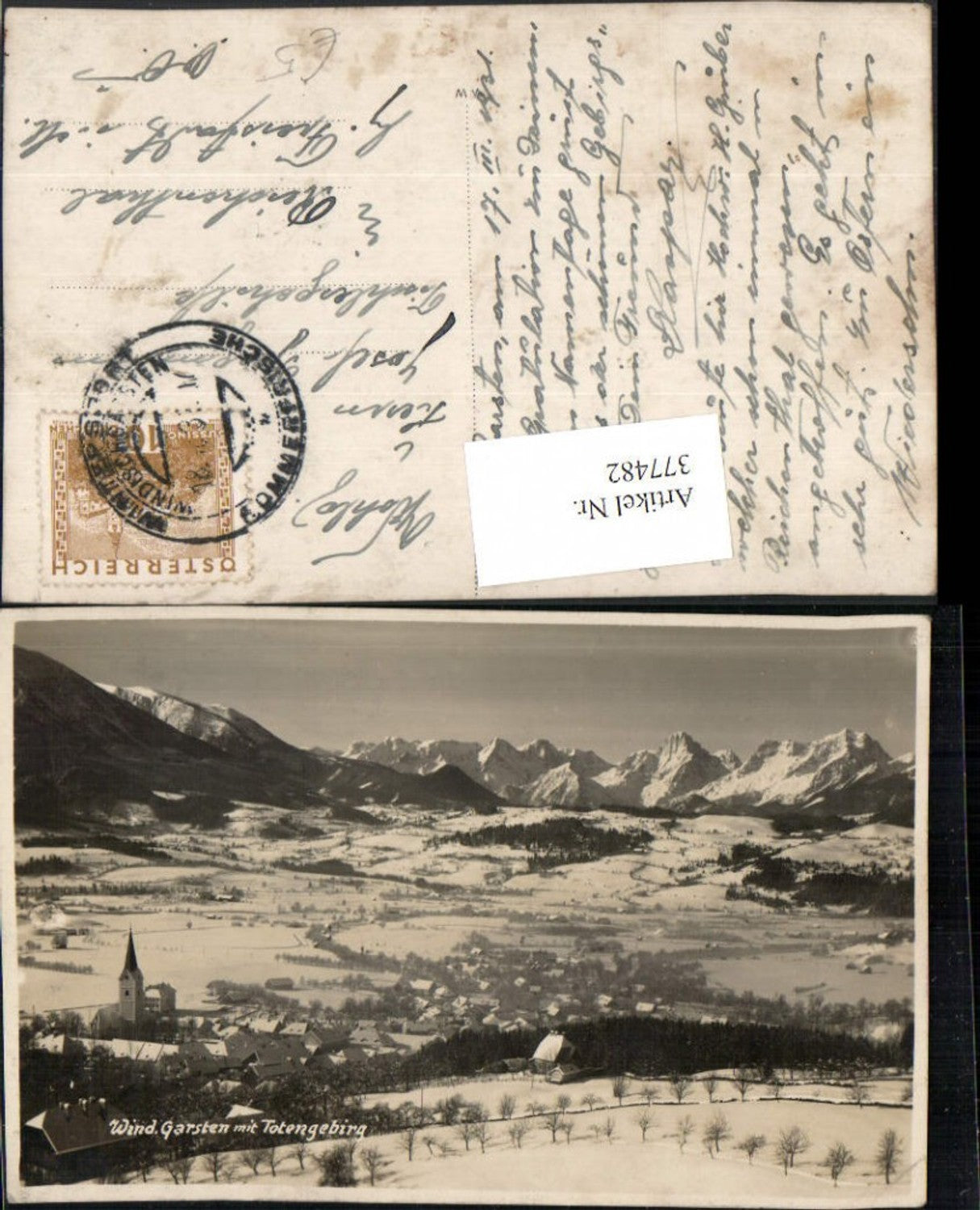 377482,Windischgarsten Totale m. Totengebirge Bergkulisse Winterbild