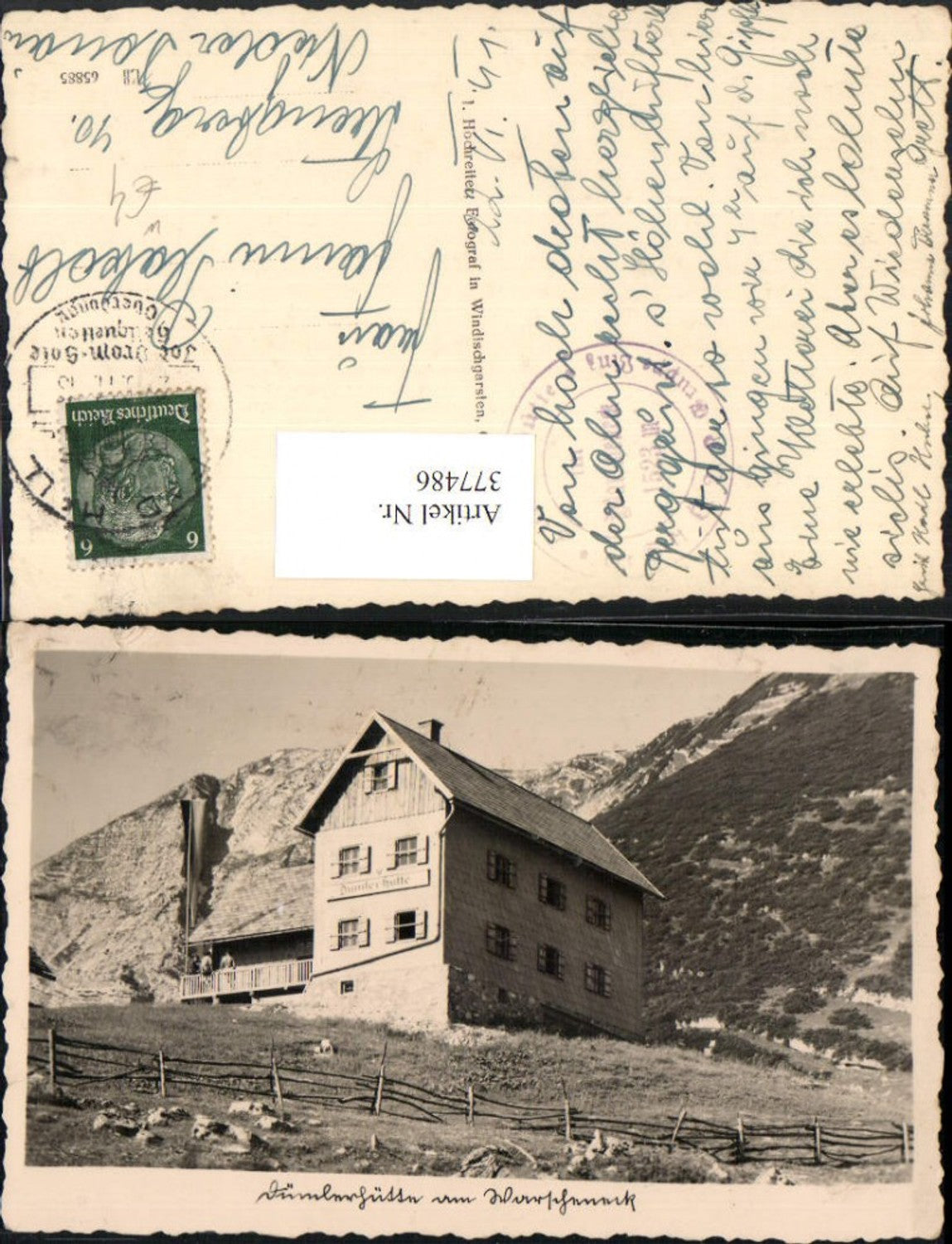 377486,Dümlerhütte Berghütte am Warscheneck b. Roßleithen Bergkulisse