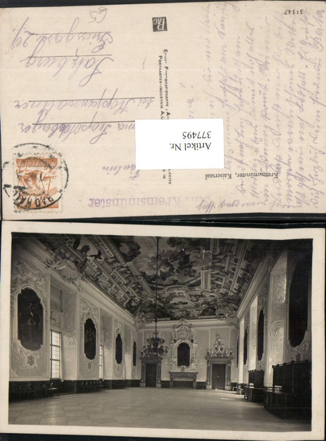 377495,Kremsmünster Stift Kaisersaal Innenansicht