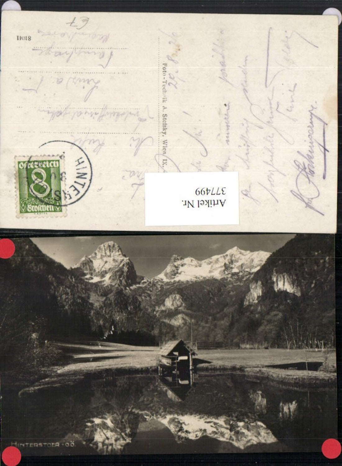 377499,Hinterstoder Teich Polsterluke Bergkulisse