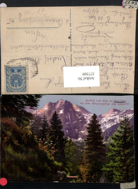 377509,Ausblick vom Ring b. Steyrling Klaus m. Hetzauergebirge Bergkulisse pub F. E. Brandt 251