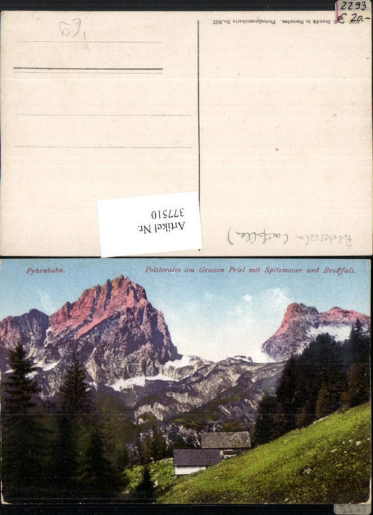 377510,Polsteralm am Großen Priel b. Hinterstoder m. Spitzmauer Bergkulisse pub F. E. Brandt 807