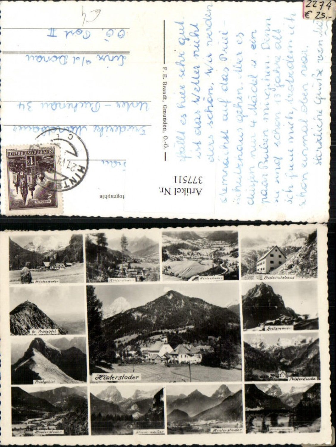 377511,Hinterstoder Totale Prielschutzhaus Berghütte Spitzmauer Mehrbildkarte