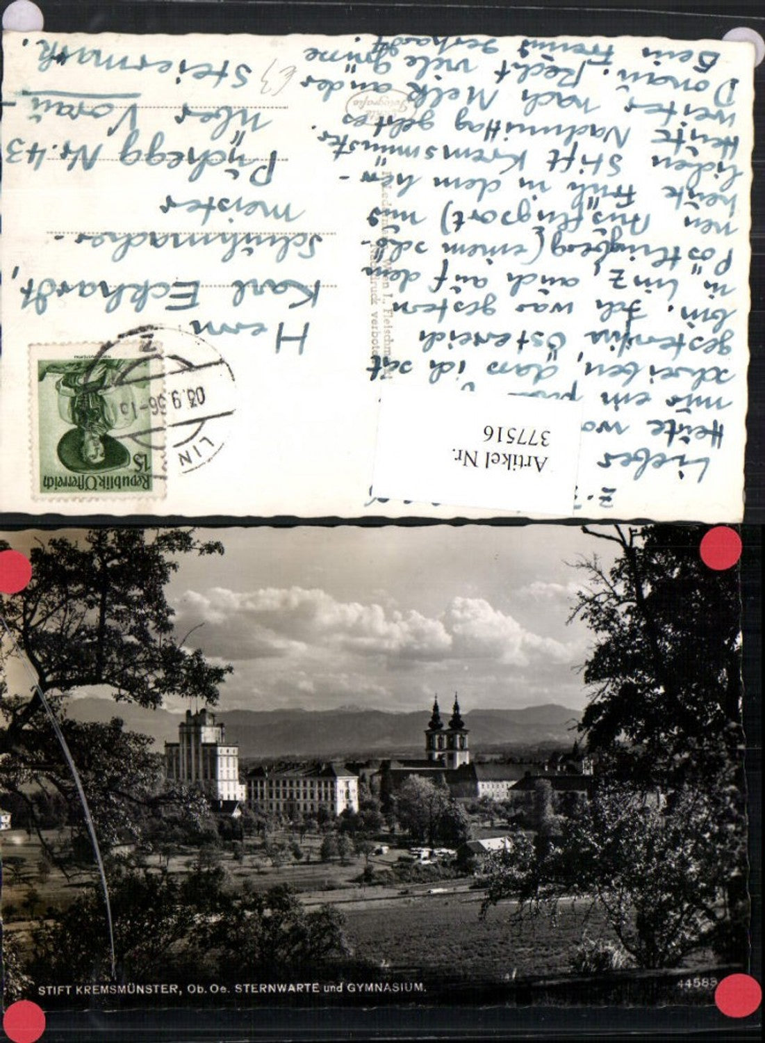 377516,Stift Kremsmünster Sternwarte u. Gymnasium