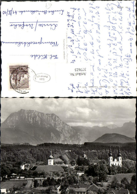 377623,Puchheim Teilansicht geg. Traunstein Bergkulisse