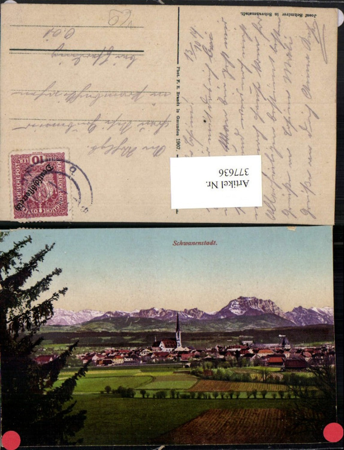 377636,Schwanenstadt Totale Bergkulisse pub F. E. Brandt