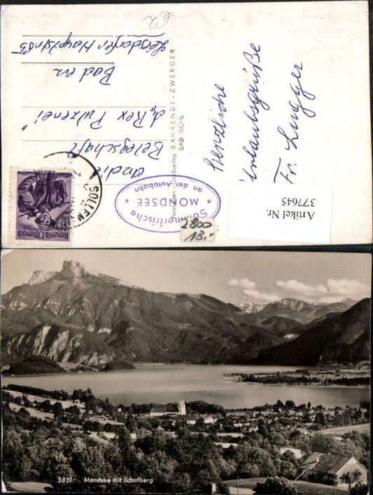 377645,Mondsee Totale m. Schafberg Bergkulisse