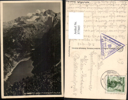 377665,Gosausee See b. Gosau m. Dachstein von d. Zwieselalm Bergkulisse