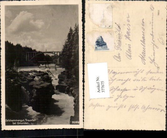 377675,Traunfall Wasserfall b. Gmunden Brücke