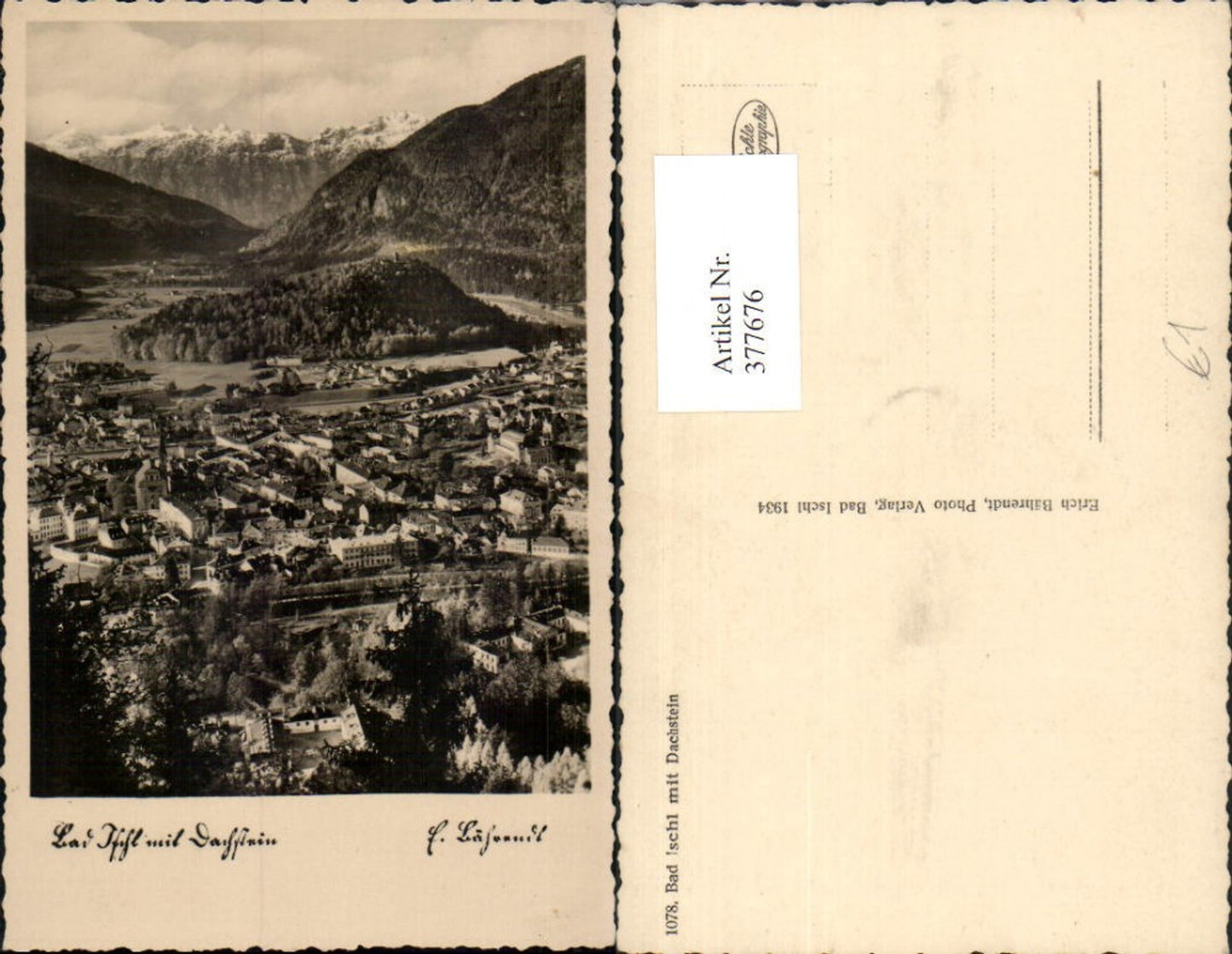 377676,Bad Ischl Totale m. Dachstein Bergkulisse