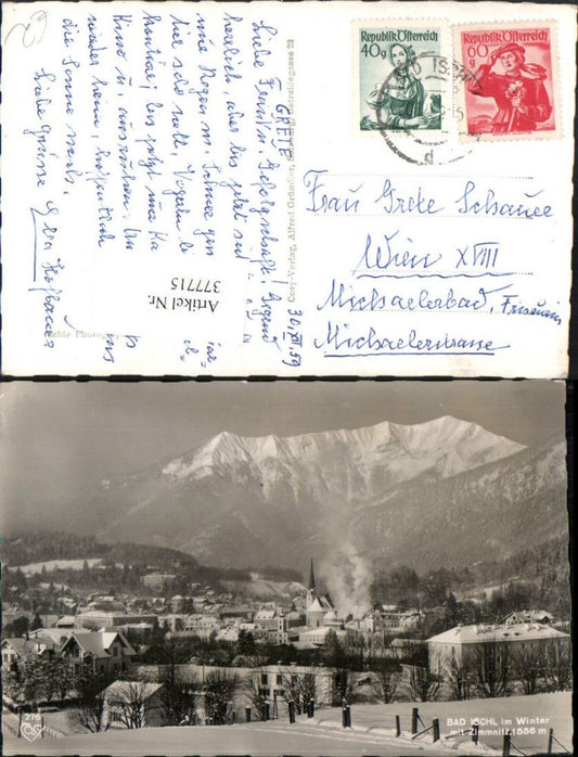 377715,Bad Ischl Totale m. Zimmnitz Bergkulisse Winterbild pub Cosy 276