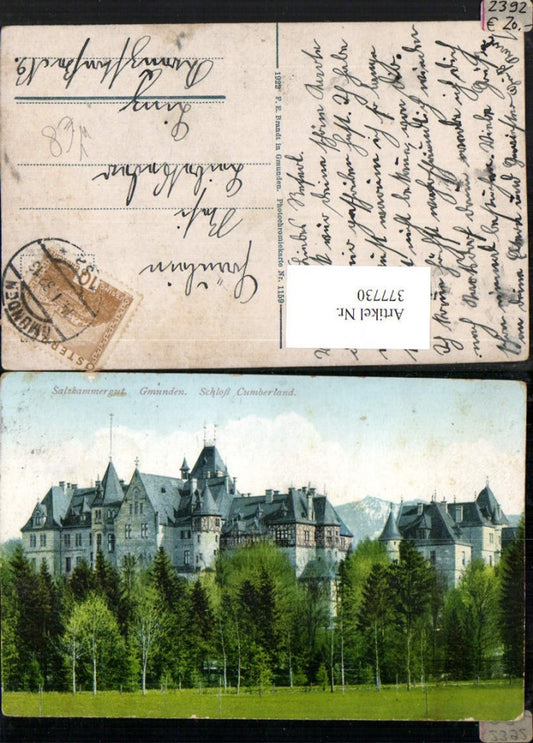 377730,Gmunden Schloss Cumberland pub F. E. Brandt 1159