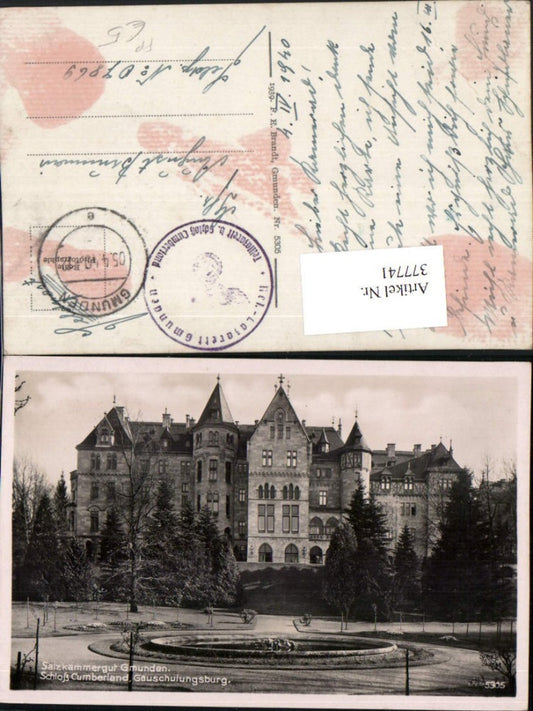 377741,Gmunden Schloss Cumberland pub F. E. Brandt 5305 Feldpost Nr. 07869