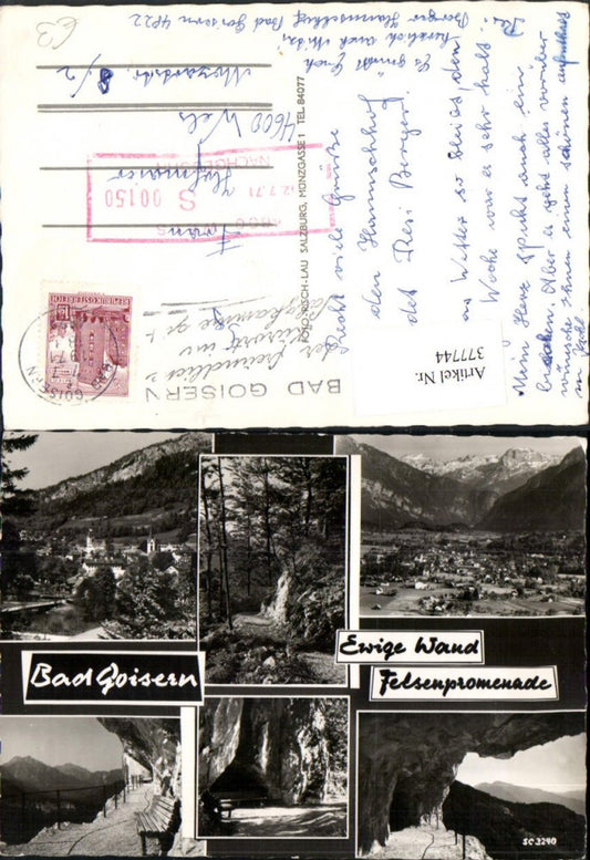 377744,Bad Goisern Totale Felsenpromenade Felswand Mehrbildkarte