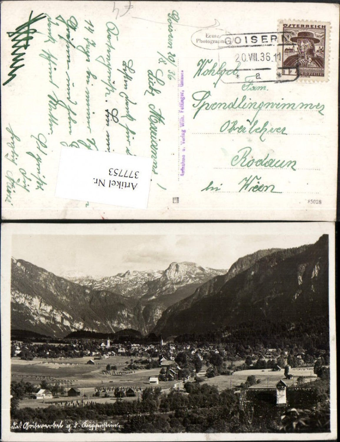 377753,Bad Goisern Totale geg. Krippenstein Bergkulisse