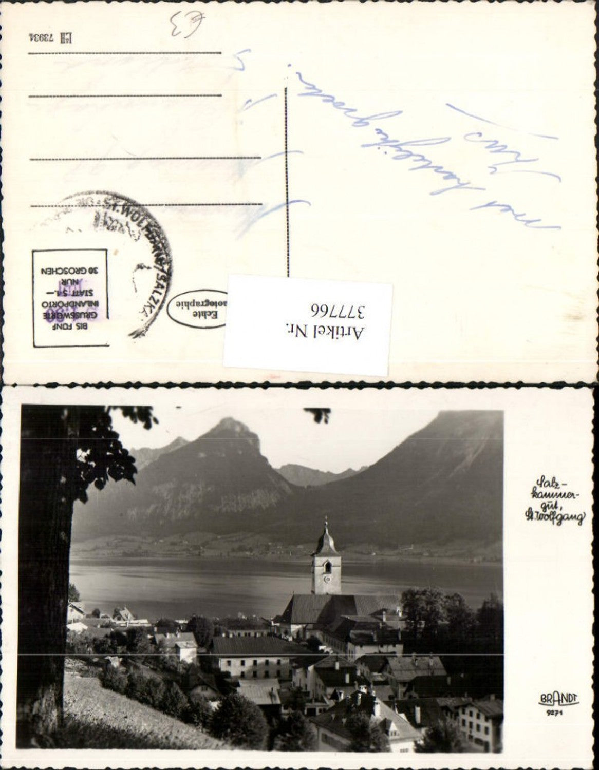 377766,St. Wolfgang Teilansicht Bergkulisse pub F. E. Brandt 9271