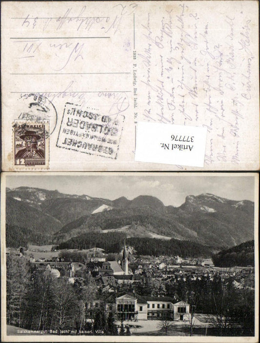377776,Bad Ischl Teilansicht m. Kaiservilla Bergkulisse