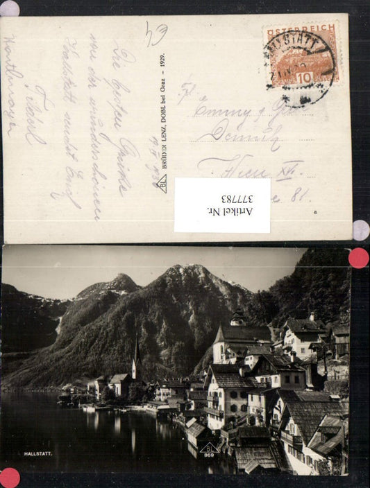 377783,Hallstatt Teilansicht Kirche Bergkulisse