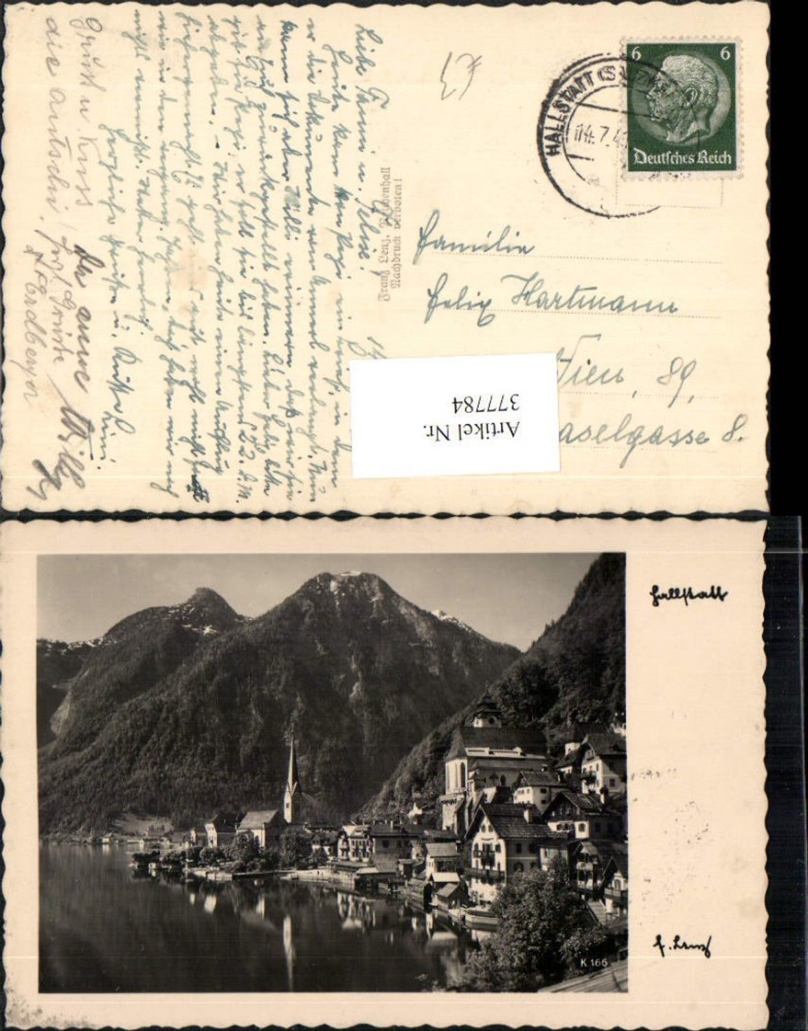 377784,Hallstatt Teilansicht Kirche Bergkulisse