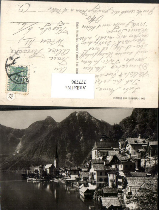377796,Hallstatt Teilansicht Kirche m. Hirlatz Bergkulisse