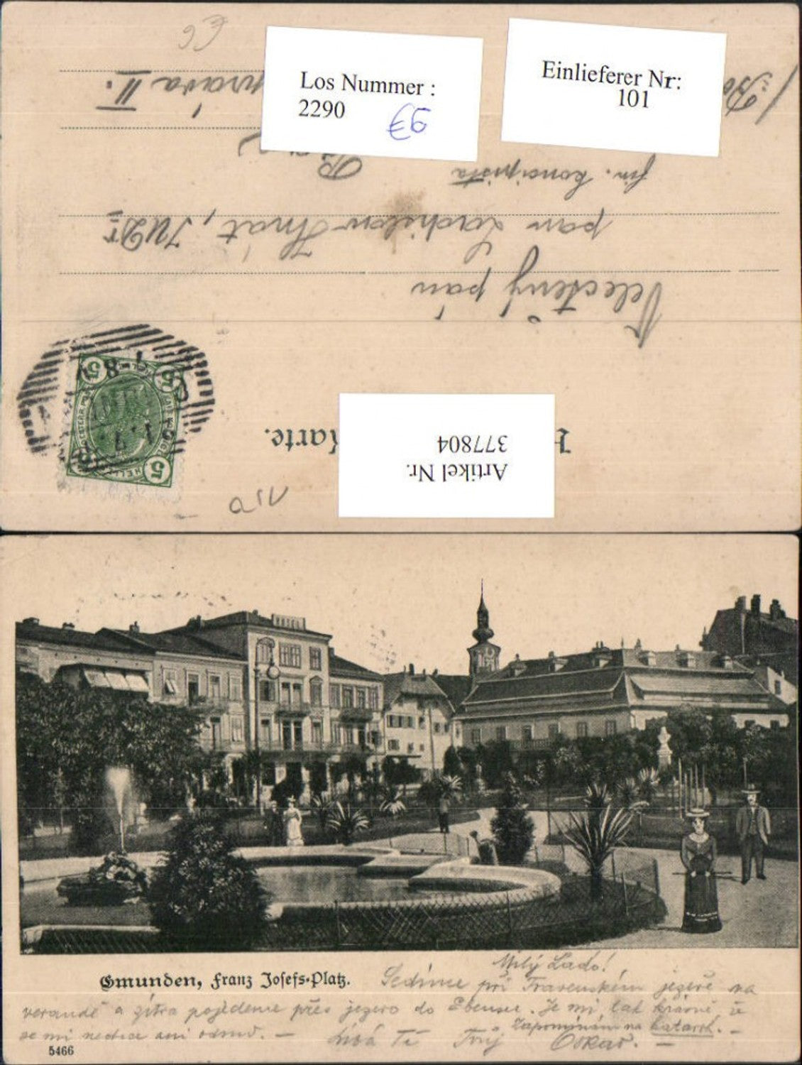 377804,Gmunden Franz Josefs-Platz Springbrunnen