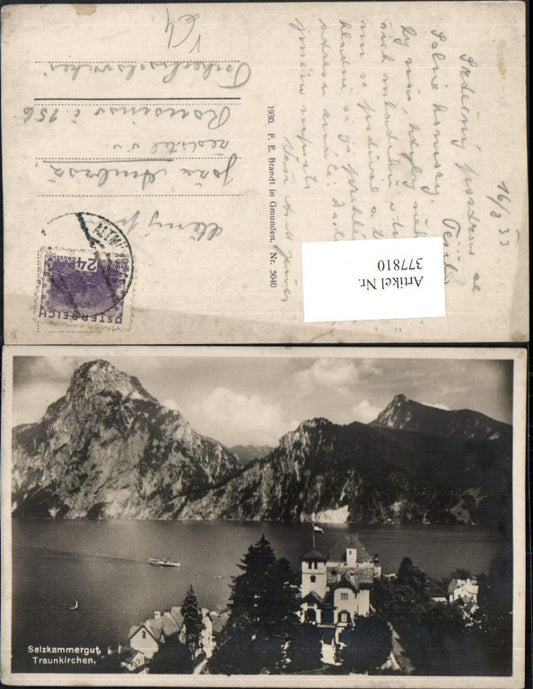 377810,Traunkirchen Teilansicht Bergkulisse pub F. E. Brandt 5040