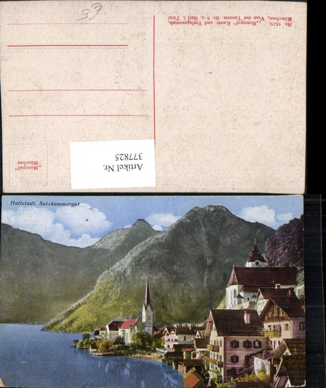377825,Hallstatt Teilansicht Kirche Bergkulisse