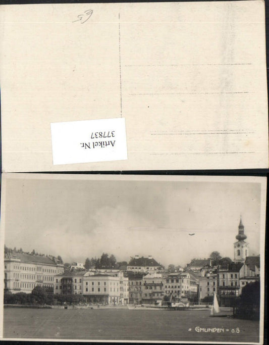377837,Foto AK Gmunden Teilansicht