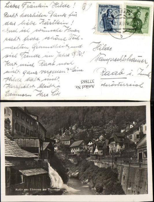 377865,Motiv aus Ebensee am Traunsee Teilansicht Wassermühle Wasserfall