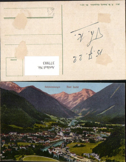 377883,Bad Ischl Totale Bergkulisse pub F. E. Brandt 992c
