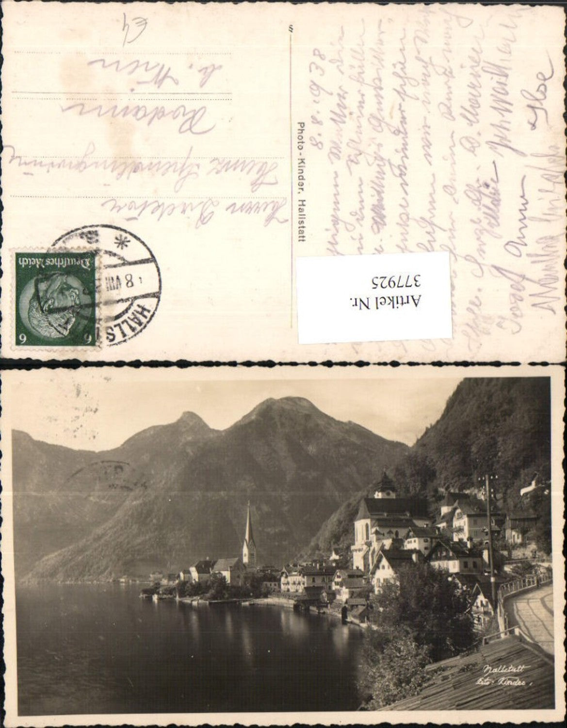 377925,Hallstatt Teilansicht Kirche Bergkulisse