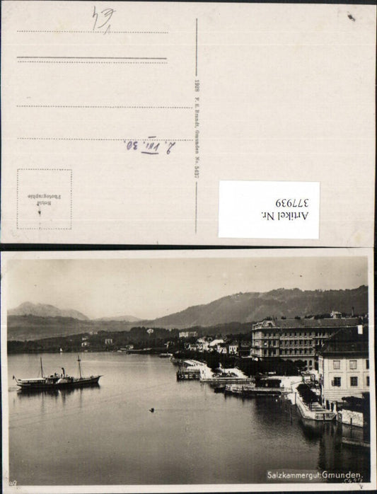 377939,Gmunden Teilansicht Dampfer pub F. E. Brandt 5437