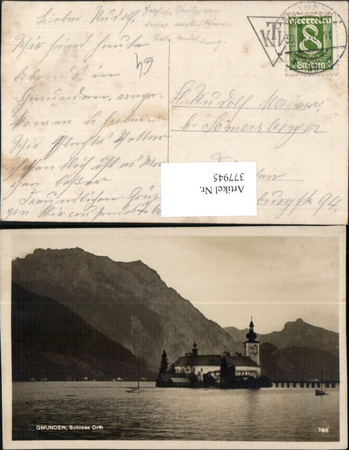 377945,Gmunden Schloss Ort Orth Bergkulisse