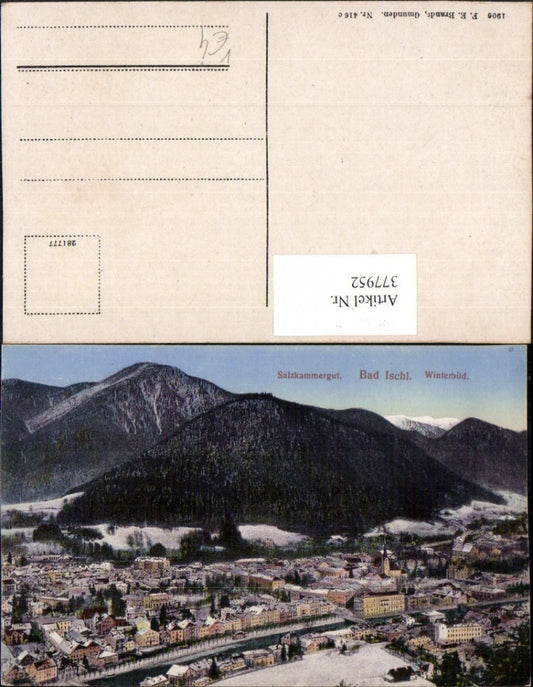 377952,Bad Ischl Totale Bergkulisse Winterbild pub F. E. Brandt 416c