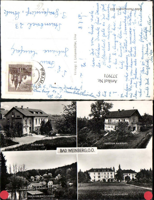 377971,Bad Weinberg b. Prambachkirchen Kurhaus Schloss Dachsberg Pension Mehrbildkarte