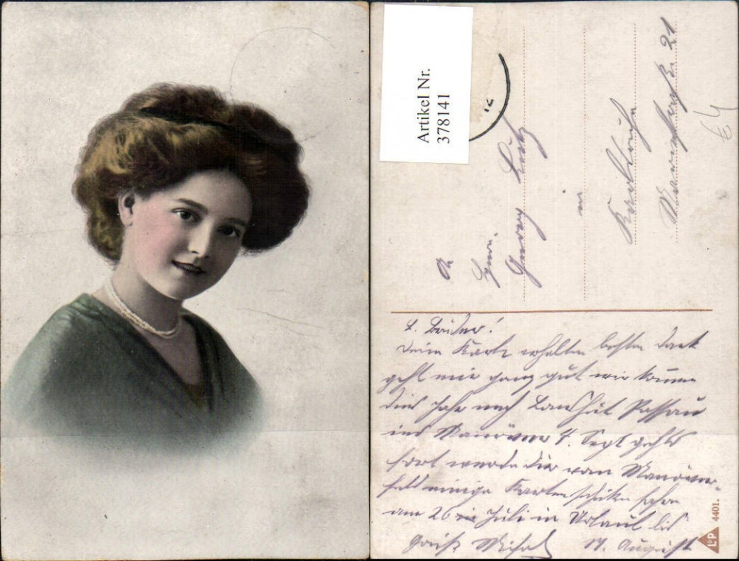 378141,Frau Mädchen m. Halskette Portrait