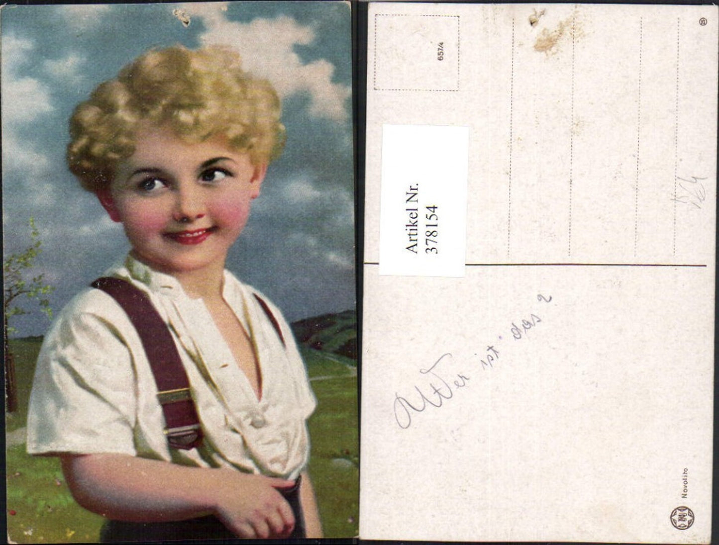 378154,Künstler AK Junge Bub Portrait pub Novolito 657/4
