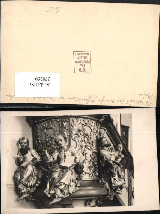 378250,Foto AK Bad Bleiberg im Gailtal Kirche Hl. Florian Kanzel Figuren Statuen Detail