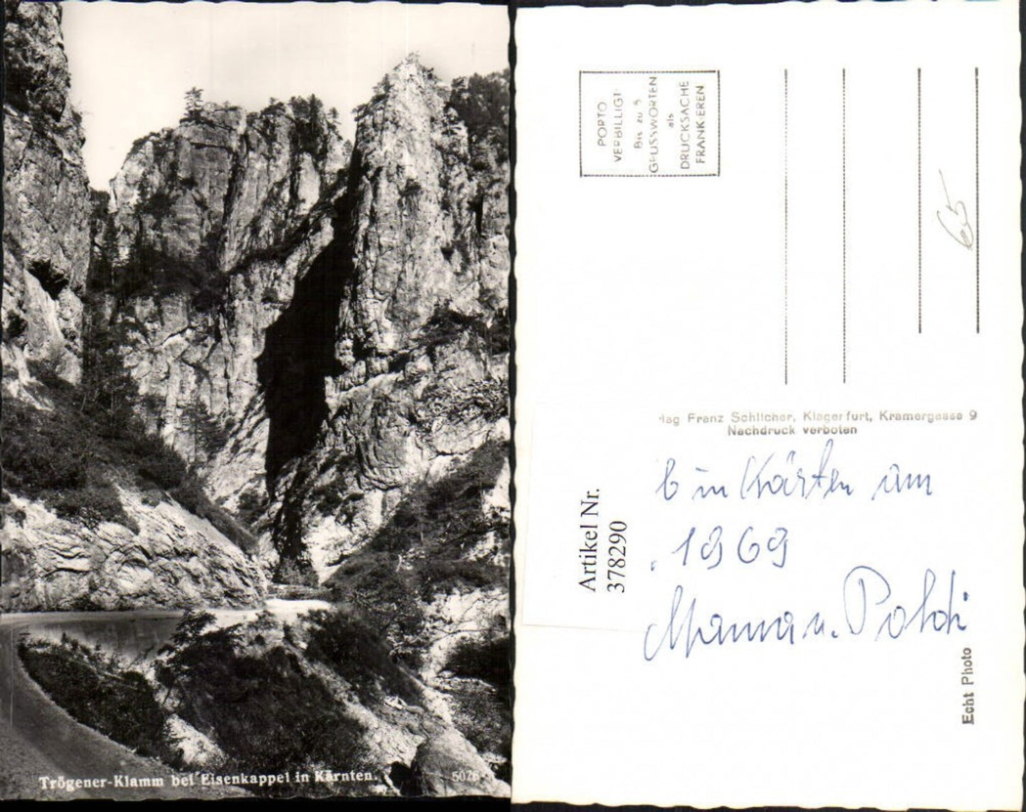 378290,Trögenerklamm Klamm b. Eisenkappel Felswand