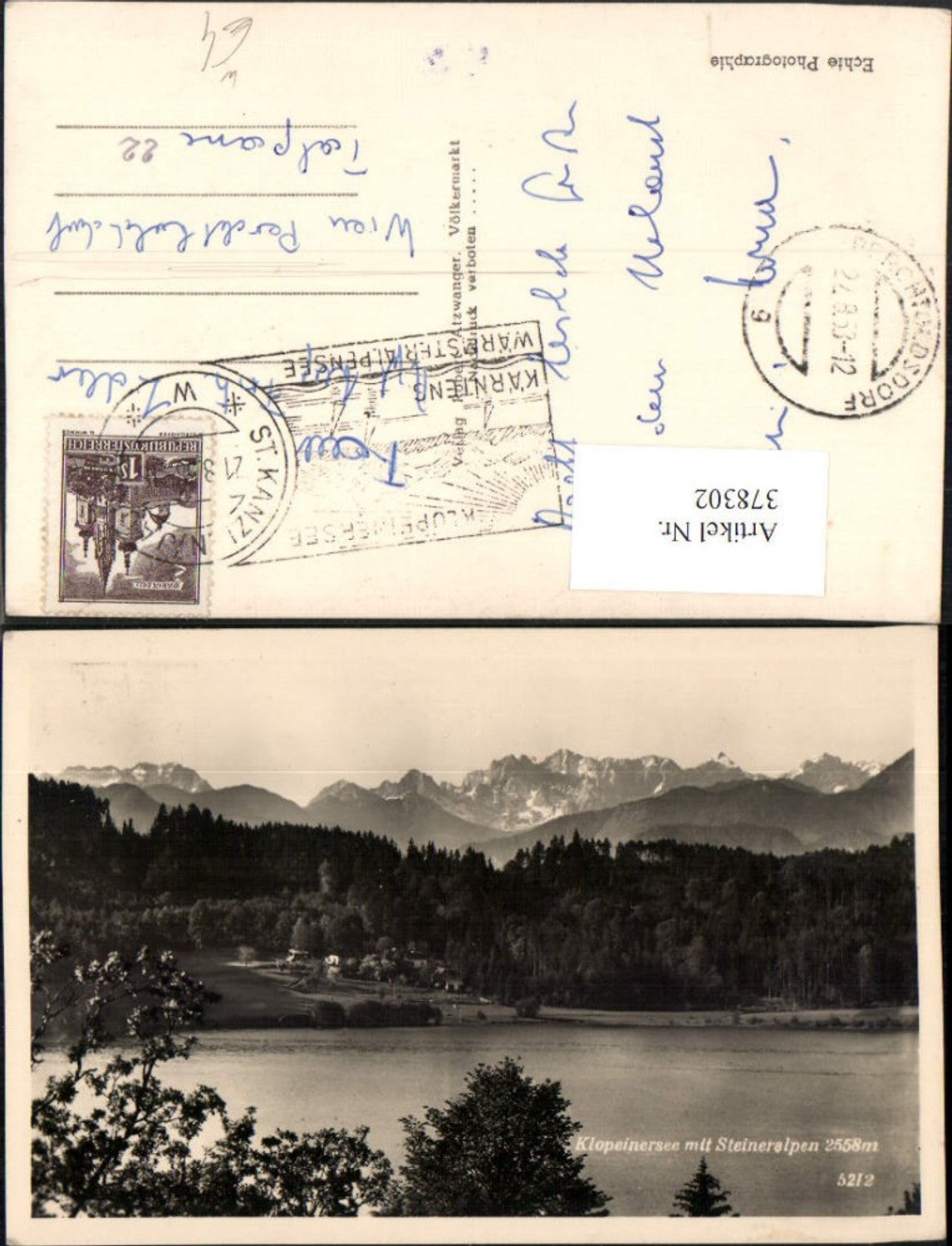 378302,Klopeinersee See b. St. Kanzian m. Steineralpen Bergkulisse