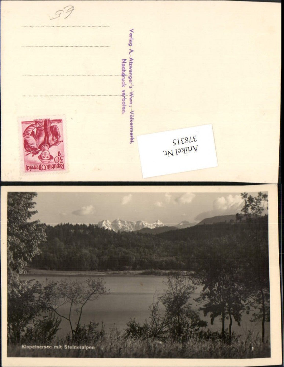 378315,Klopeinersee See b. St. Kanzian m. Steineralpen Bergkulisse