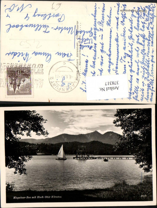 378317,Klopeinersee See b. St. Kanzian m. Hochobir Bergkulisse Segelboot