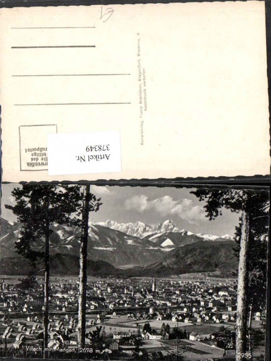 378349,Villach Totale m. Mangart Bergkulisse