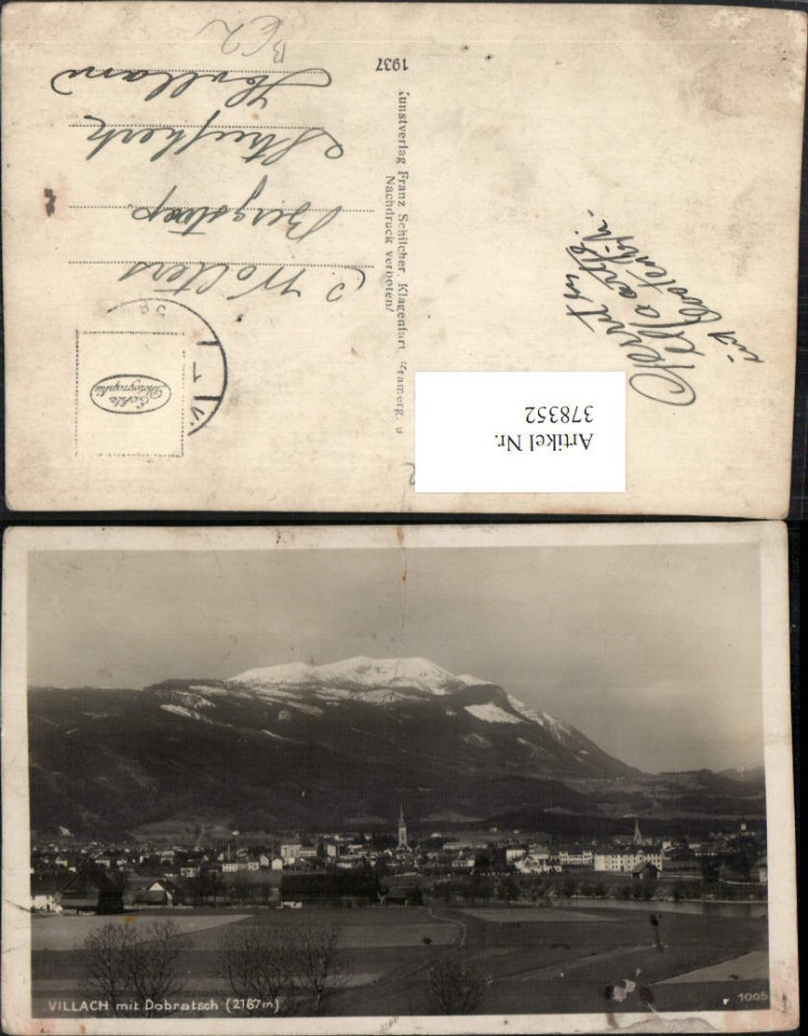 378352,Villach Totale m. Dobratsch Bergkulisse
