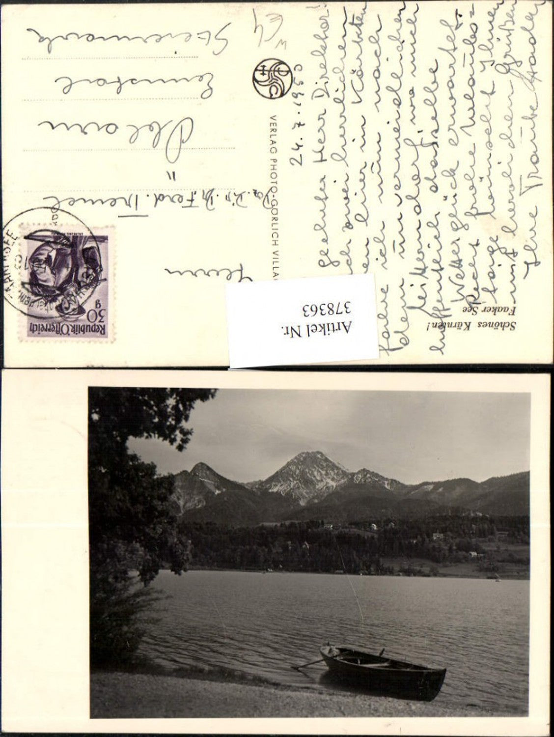 378363,Faakersee See b. Faak am See Villach Bergkulisse Ruderboot Boot