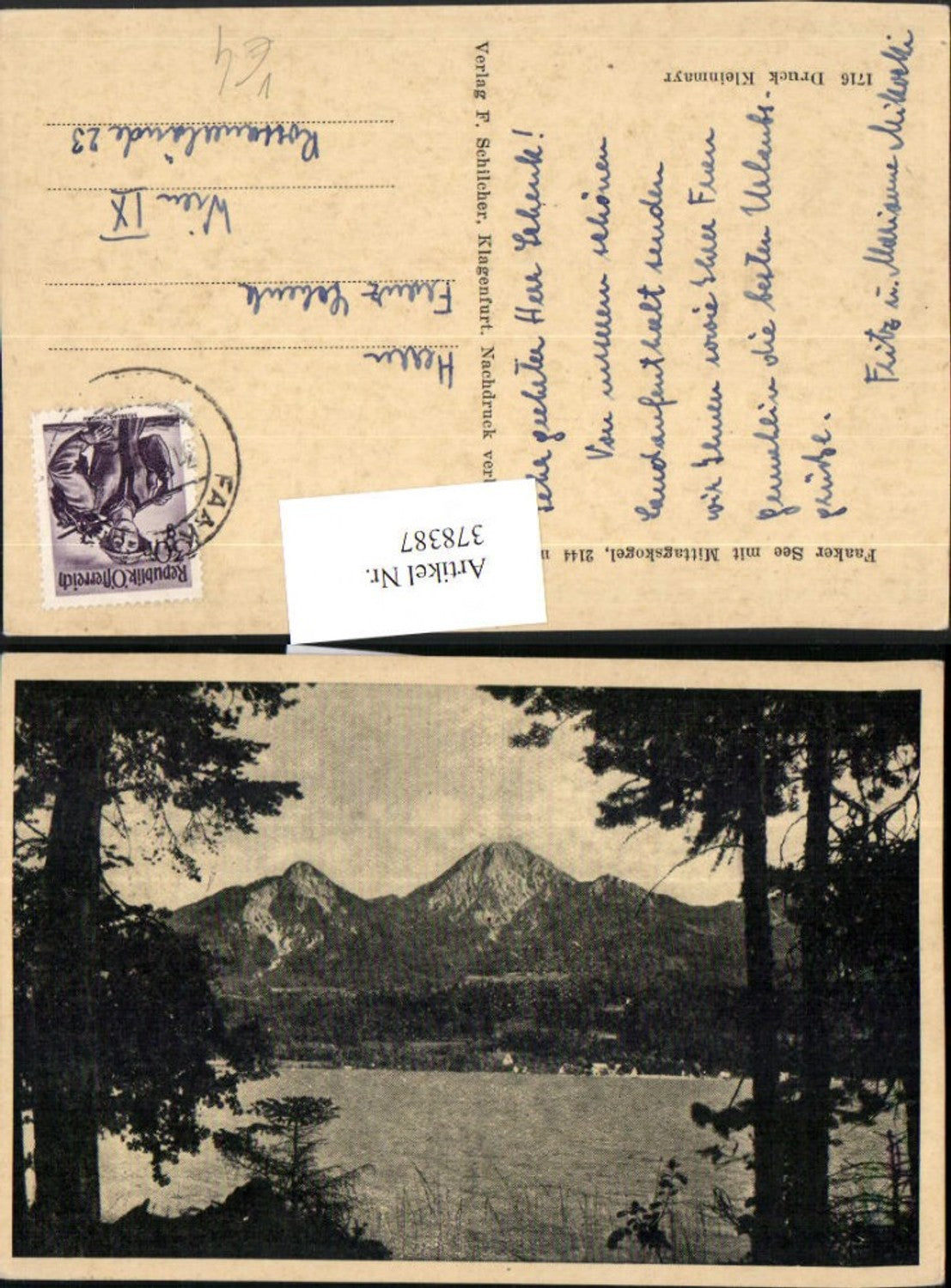 378387,Faakersee See b. Faak m. Mittagskogel Bergkulisse pub Franz Schilcher