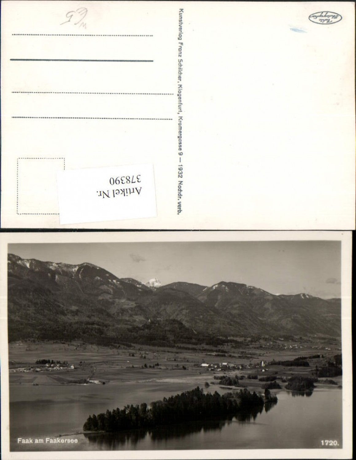 378390,Faak am Faakersee Totale Bergkulisse pub Franz Schilcher 1720