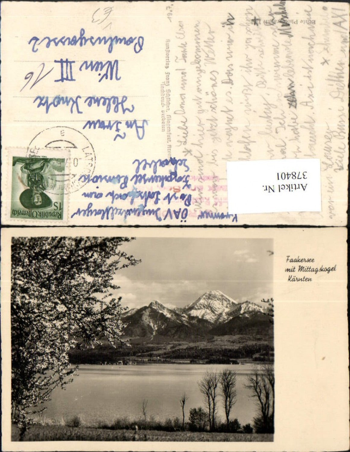 378401,Faakersee See b. Faak m. Mittagskogel Bergkulisse pub Franz Schilcher