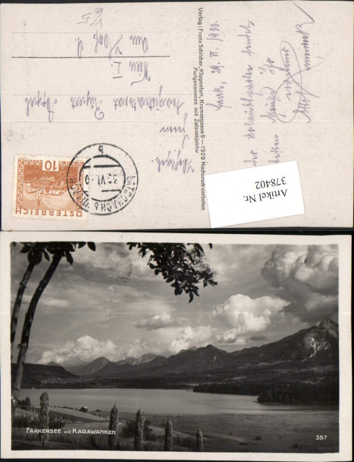 378402,Faakersee See b. Faak m. Karawanken Bergkulisse pub Franz Schilcher 357