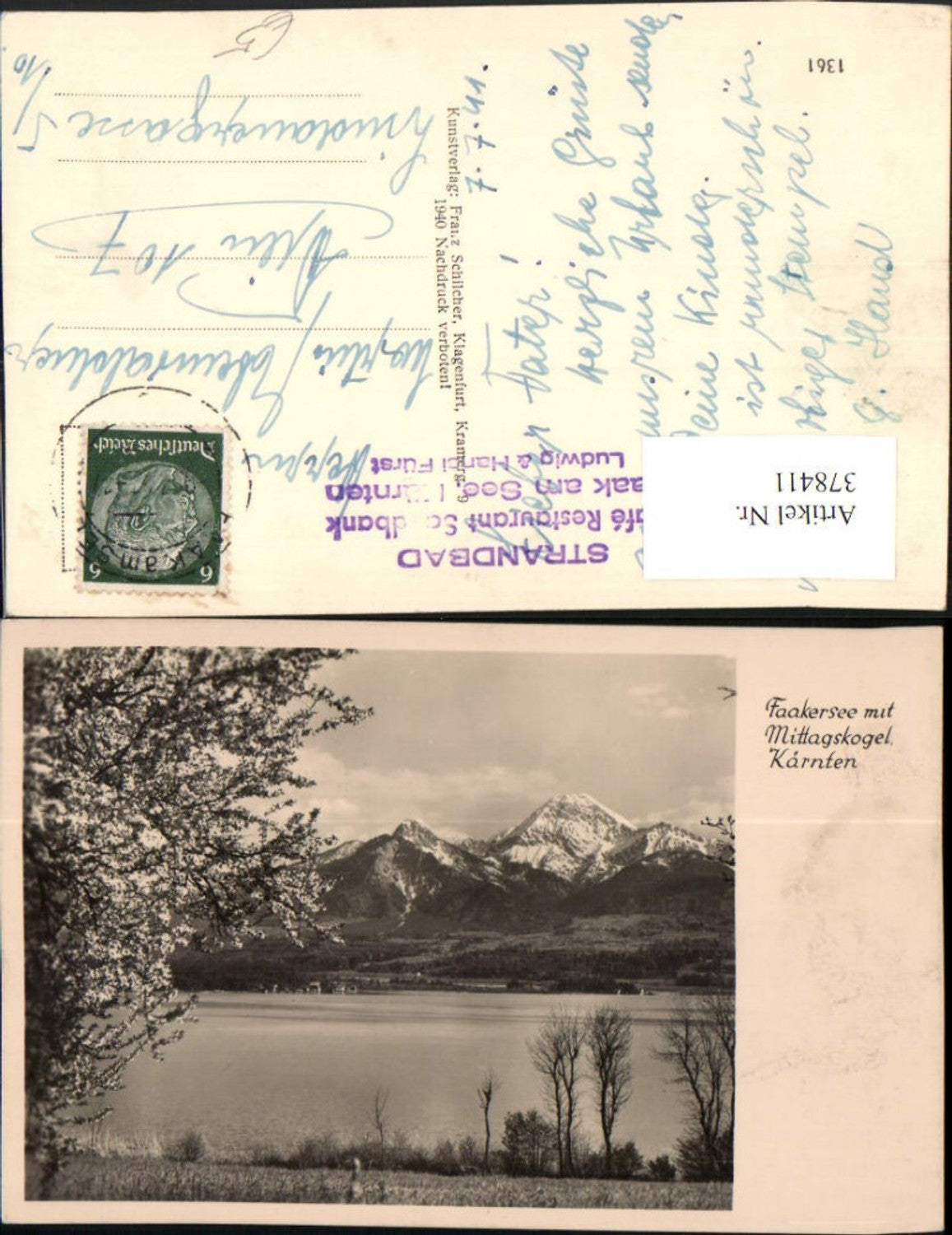 378411,Faakersee See b. Faak m. Mittagskogel Bergkulisse pub Franz Schilcher 1361